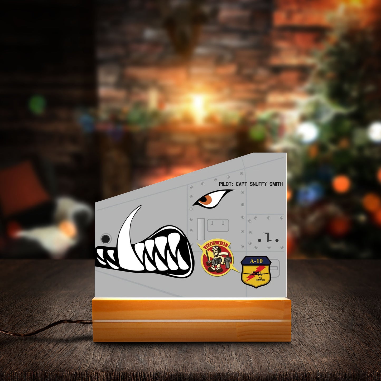 US Air Force A-10 Warthog 303FS Aircraft Photo Night Light