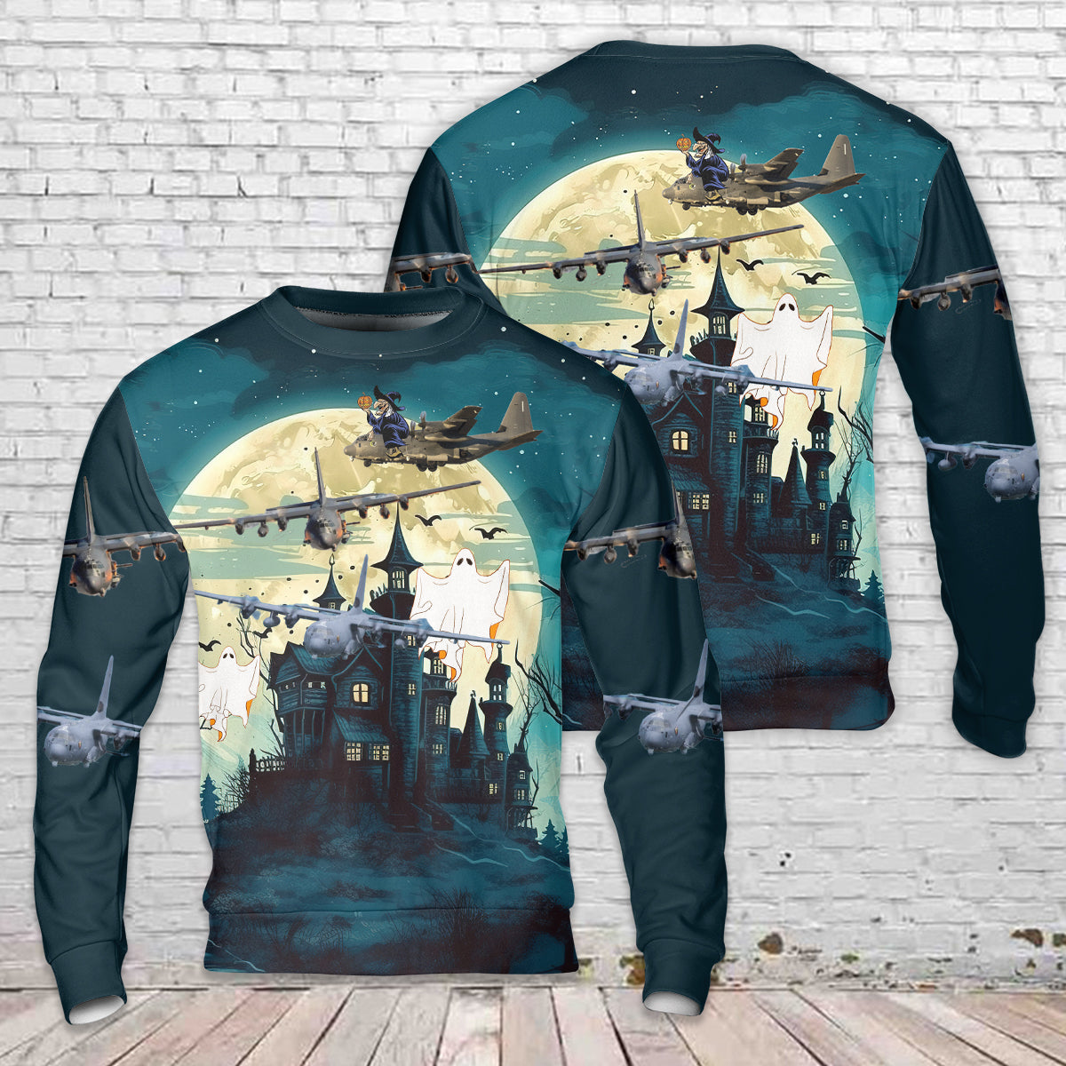 US Air Force AC-130J Ghostrider Halloween AOP Sweater