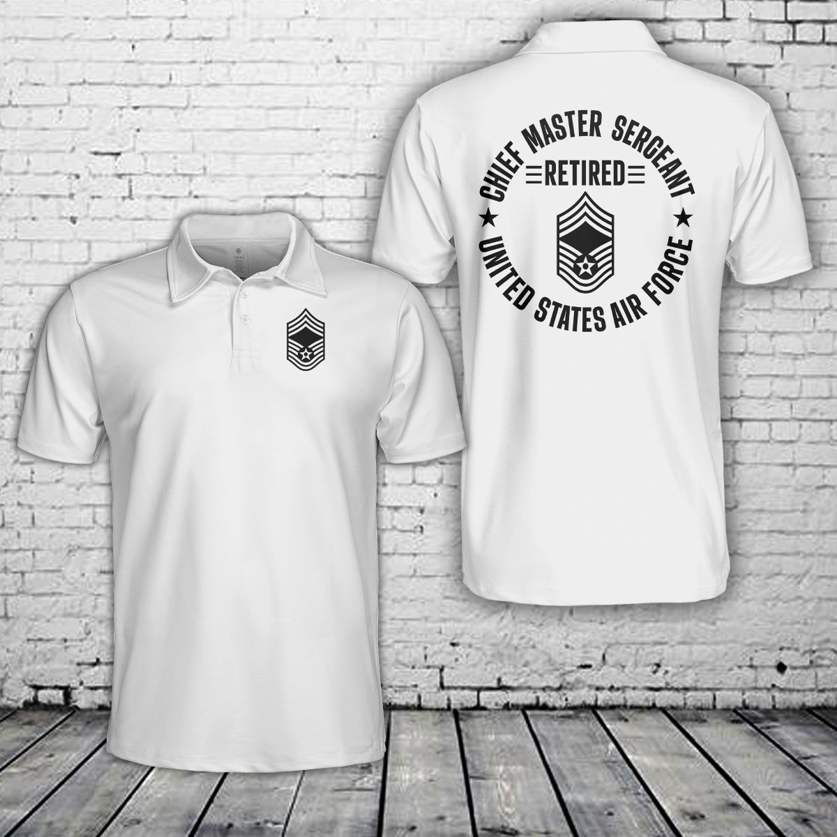 US Air Force Air Force retired command chief master sergeant Polo Shirt