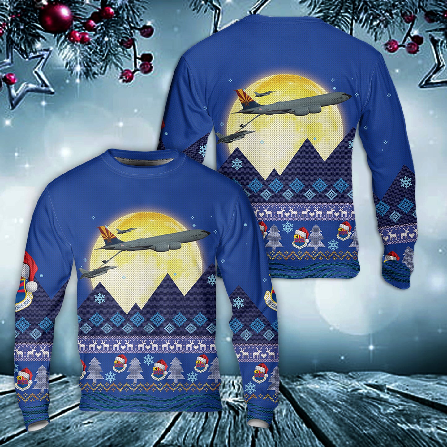 US Air Force Arizona Air National Guard 161st Air Refueling Wing KC-135R Stratotanker Christmas Sweater