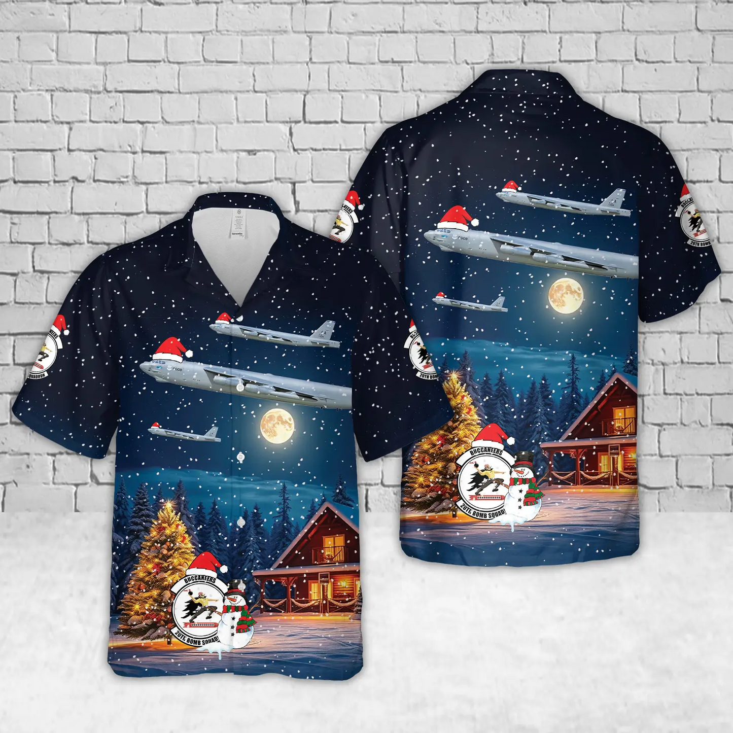 US Air Force B-52H Stratofortress 2nd BW, 20th BS, LA/60-0008 "Lucky Lady IV". Barksdale AFB, LA - 2014 Christmas Hawaiian Shirt
