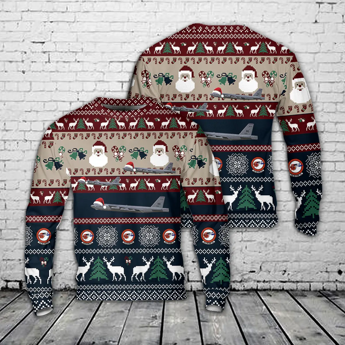 US Air Force B-52H Stratofortress 917th W, 93rd BS, BD/61-0029 "SAC Time", Barksdale AFB, LA - 2009 AOP Christmas Sweater