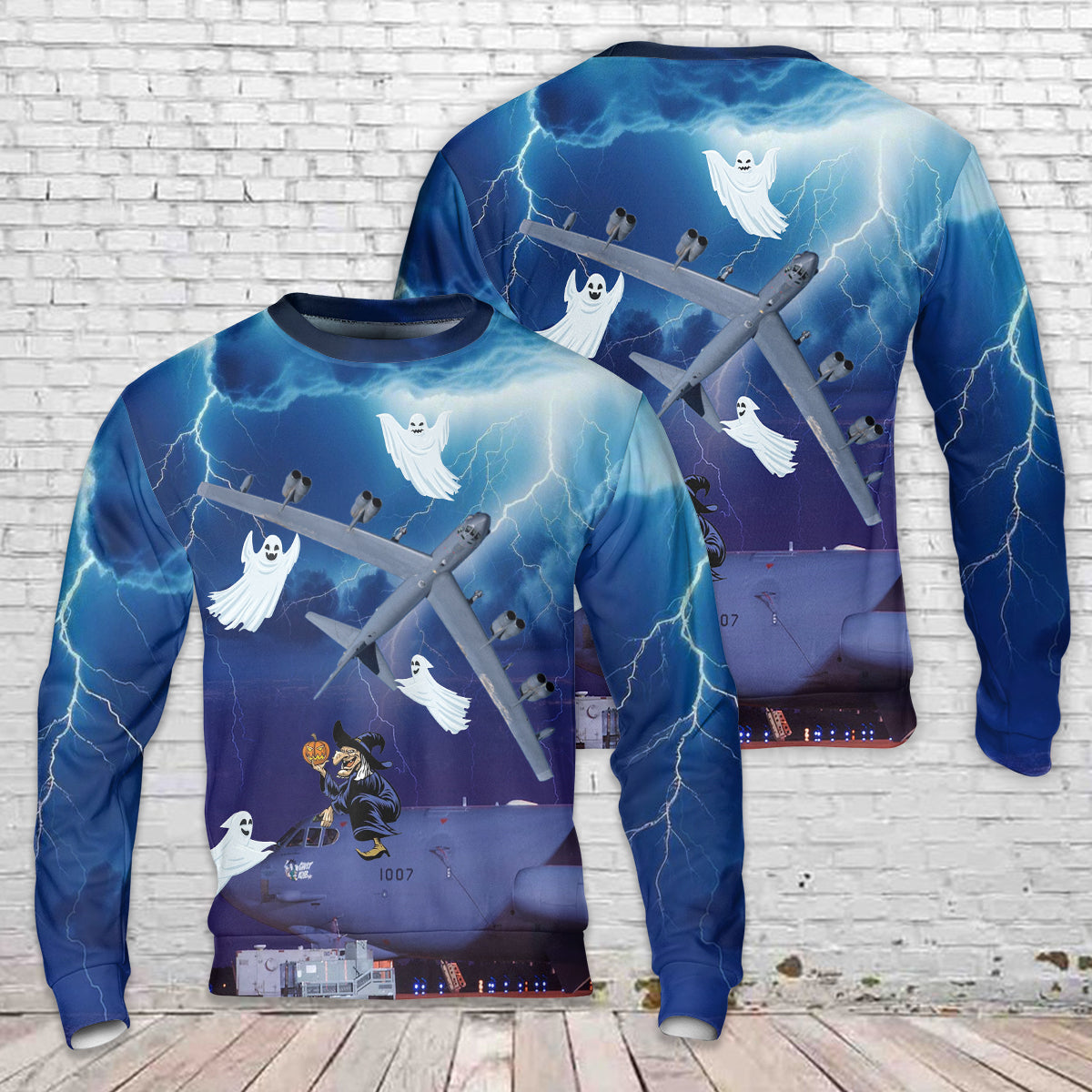 US Air Force B-52H Stratofortress Halloween AOP Sweater