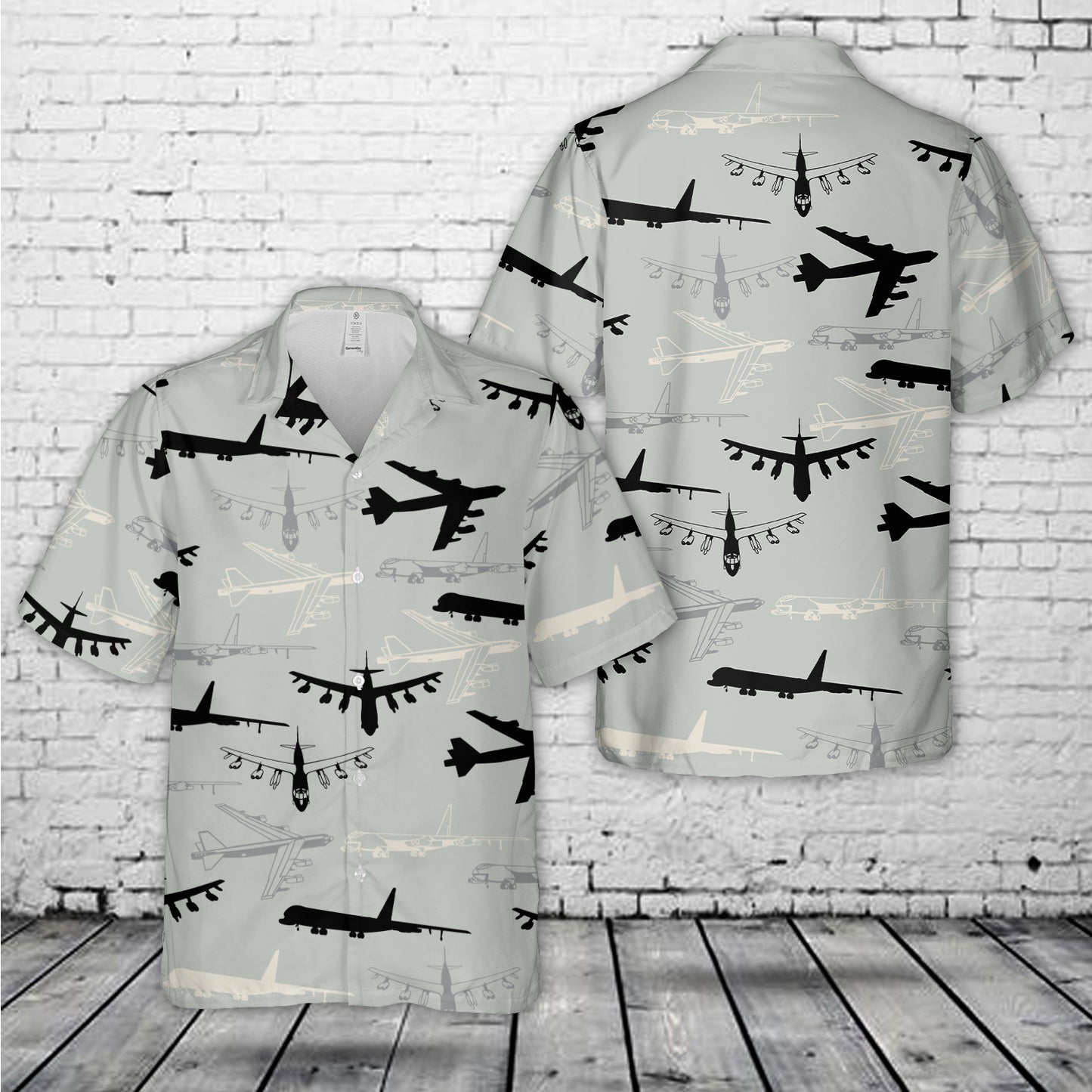 US Air Force Boeing B-52 Stratofortress Silhouettes Hawaiian Shirt
