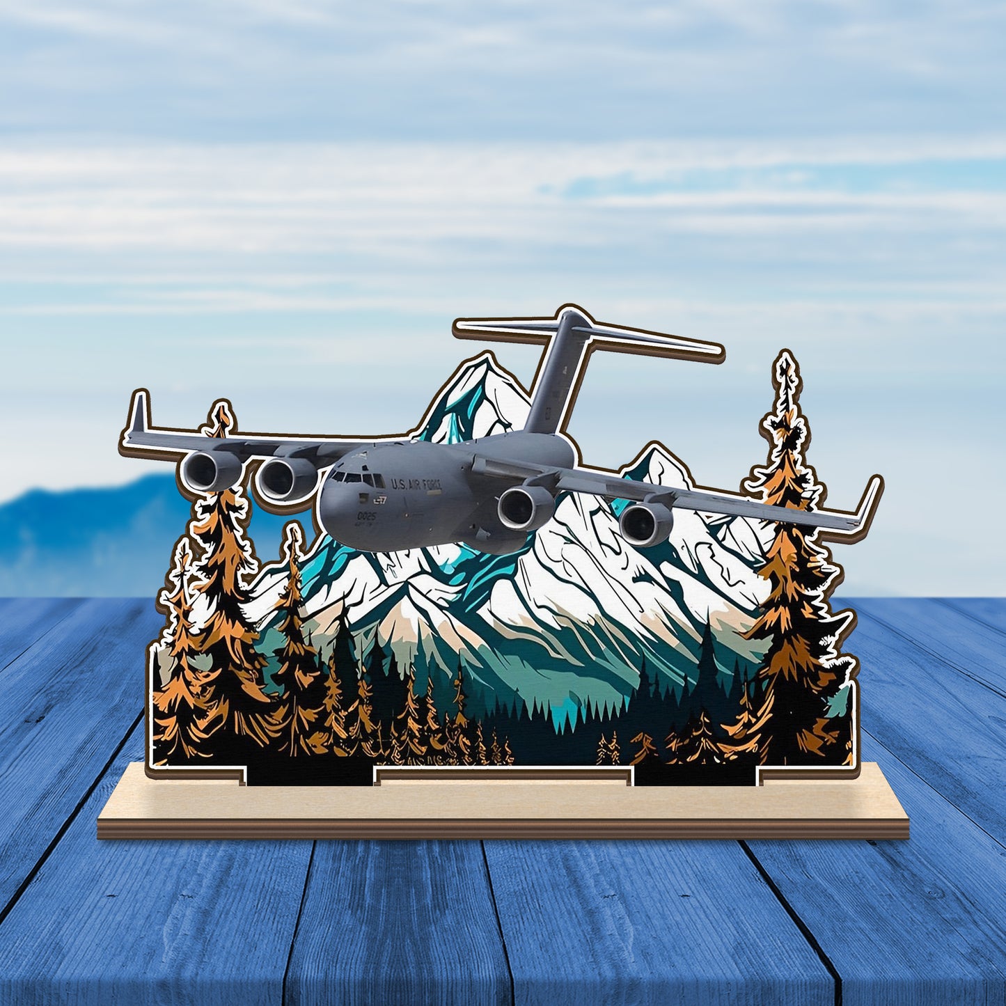 US Air Force Boeing C-17 Globemaster III Custom Shape Wood Standee