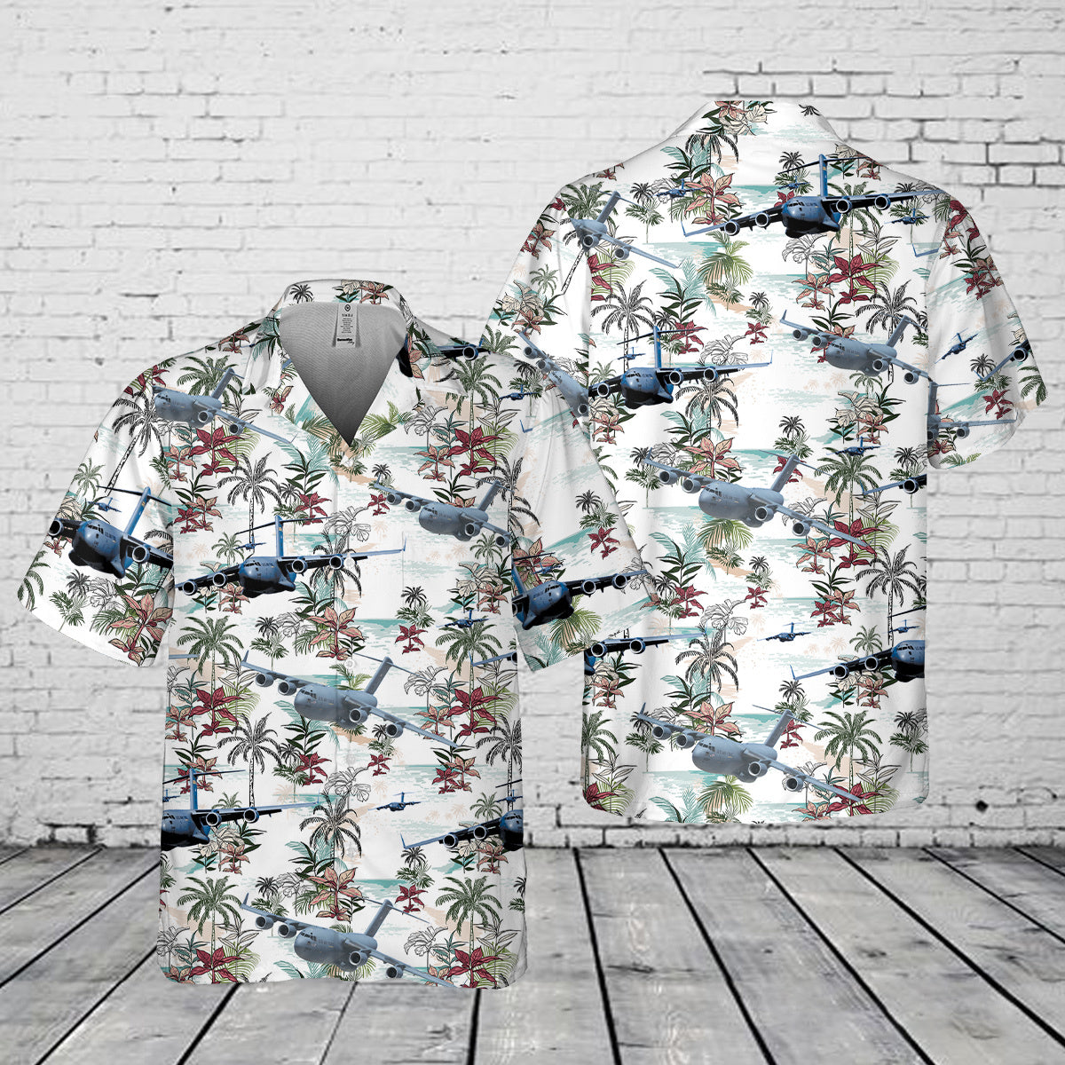 US Air Force Boeing C-17 Globemaster III Pocket Hawaiian Shirt