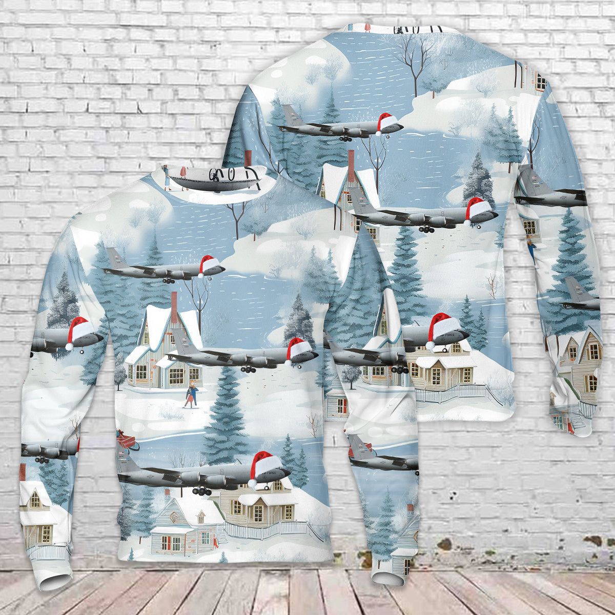 US Air Force Boeing KC-135R Stratotanker (717-100) Christmas AOP Sweater