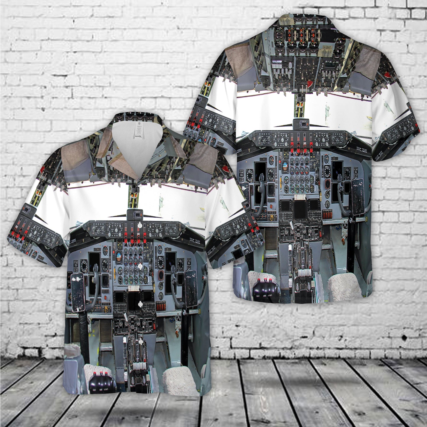 US Air Force Boeing KC-135R Stratotanker (717-148) Cockpit Hawaiian Shirt