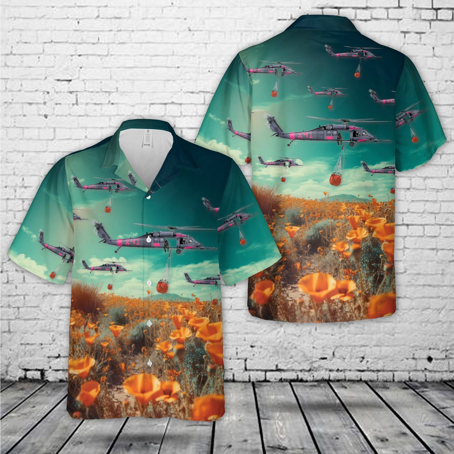 US Air Force California Air National Guard 129th Rescue Wing HH-60G Pave Hawk Hawaiian Shirt