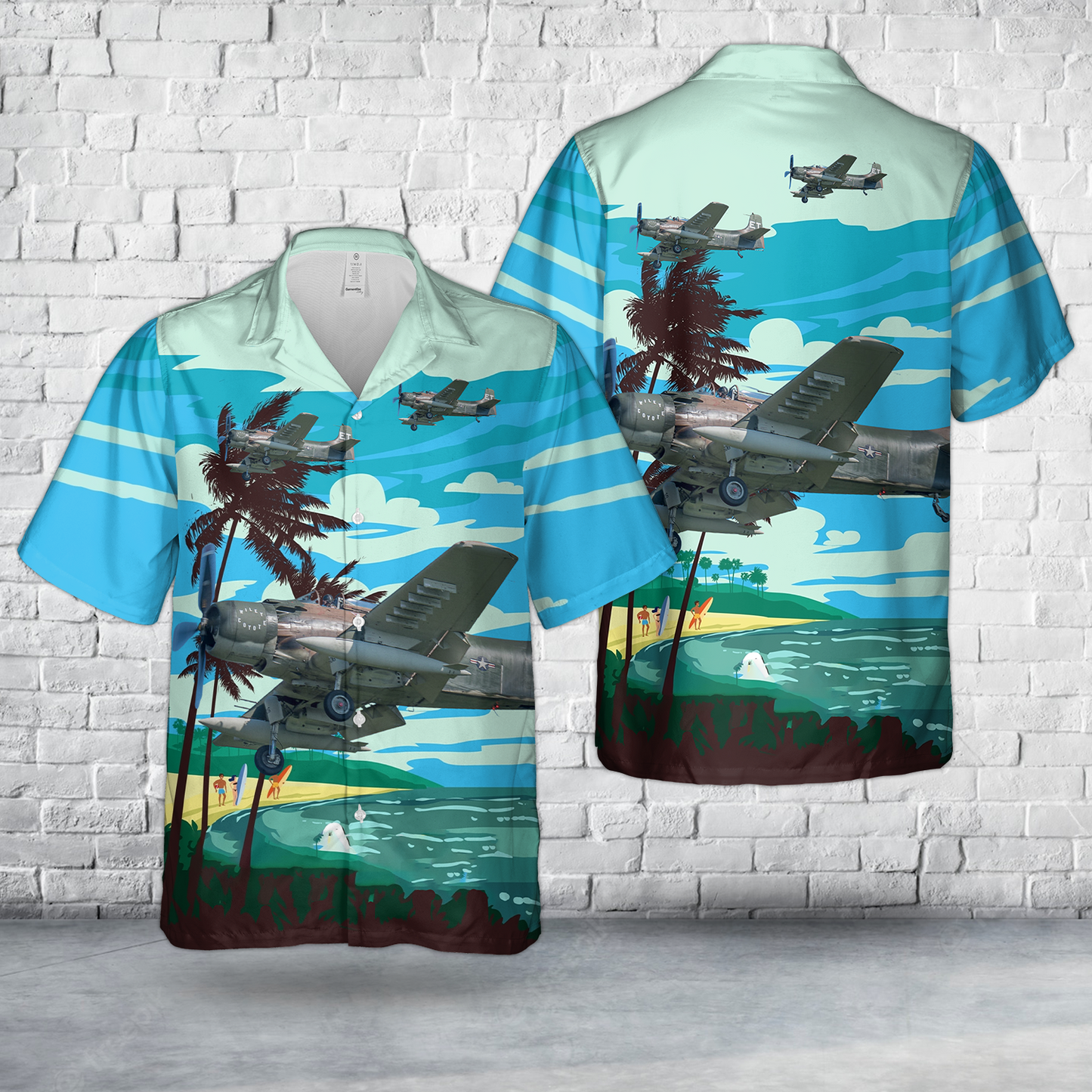 USAF Douglas A-1H Skyraider 6th SOS 633rd SOW Hawaiian Shirt