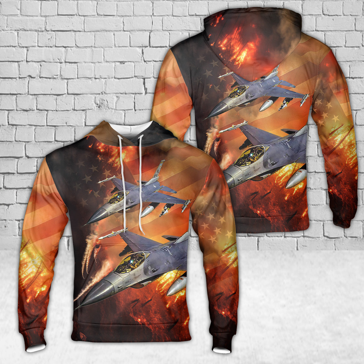 US Air Force F-16 Fighting Falcon 3D Hoodie