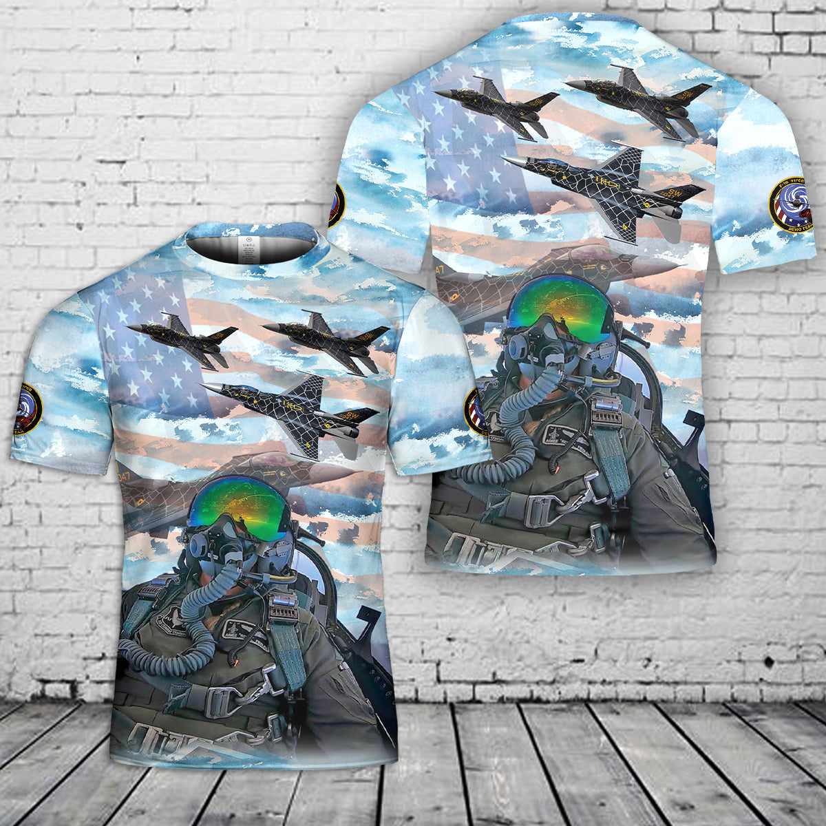 US Air Force F-16 Viper Demonstration Team T-Shirt 3D