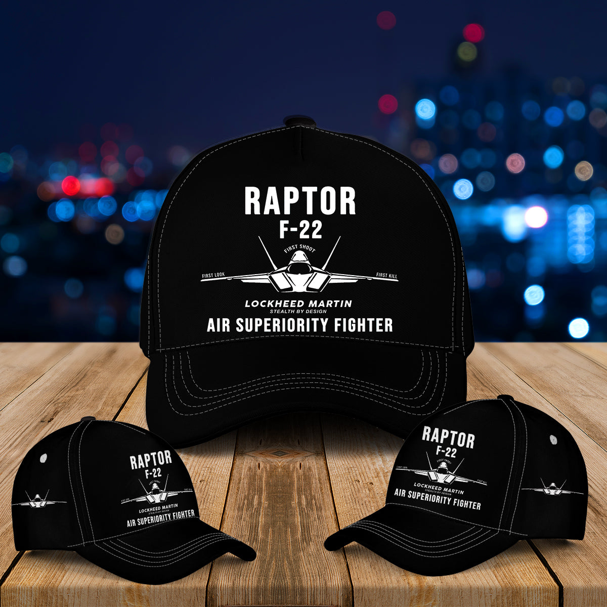 US Air Force F-22 Raptor Stealth Air Superiority Fighter Baseball Cap