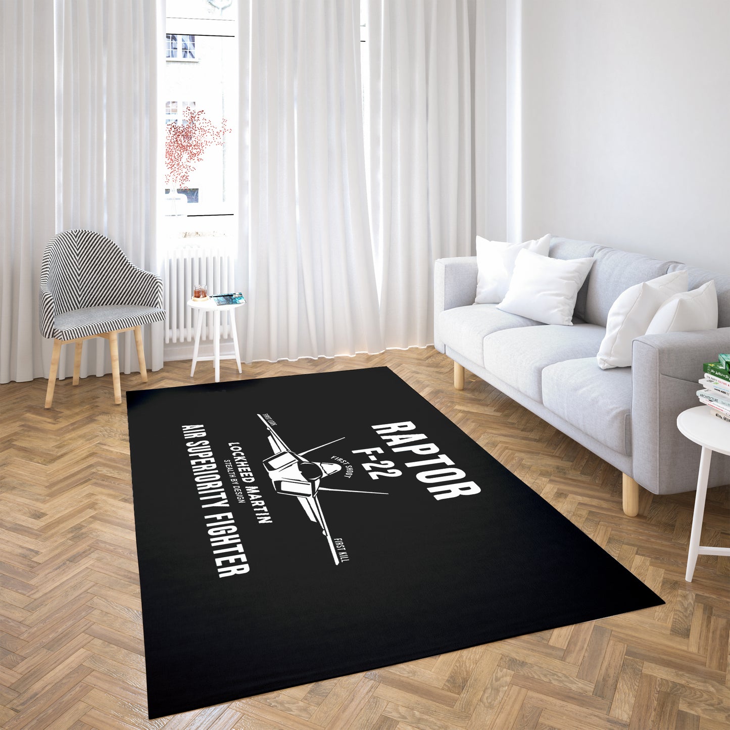 US Air Force F-22 Raptor Stealth Air Superiority Fighter Rug