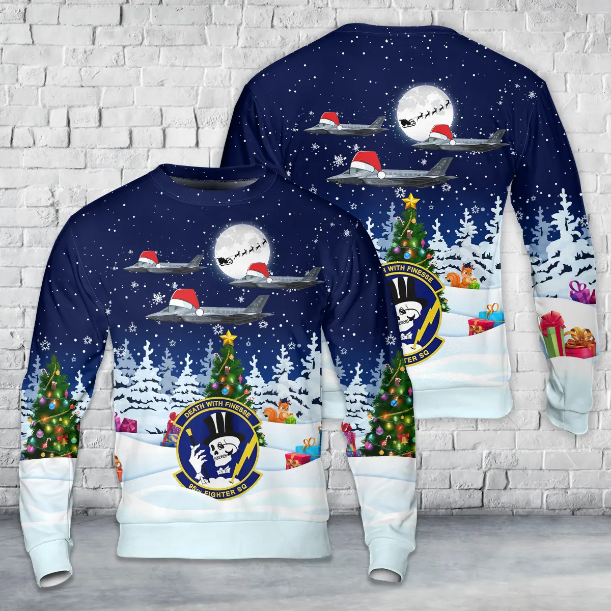 USAF 325th Fighter Wing F-35A Lightning II 2024 Christmas Sweater