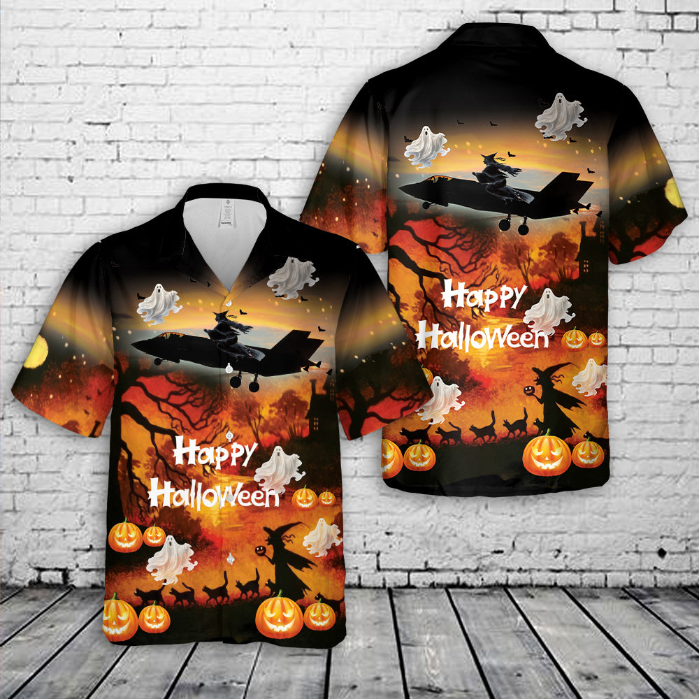 US Air Force F-35 Happy Halloween Hawaiian Shirt