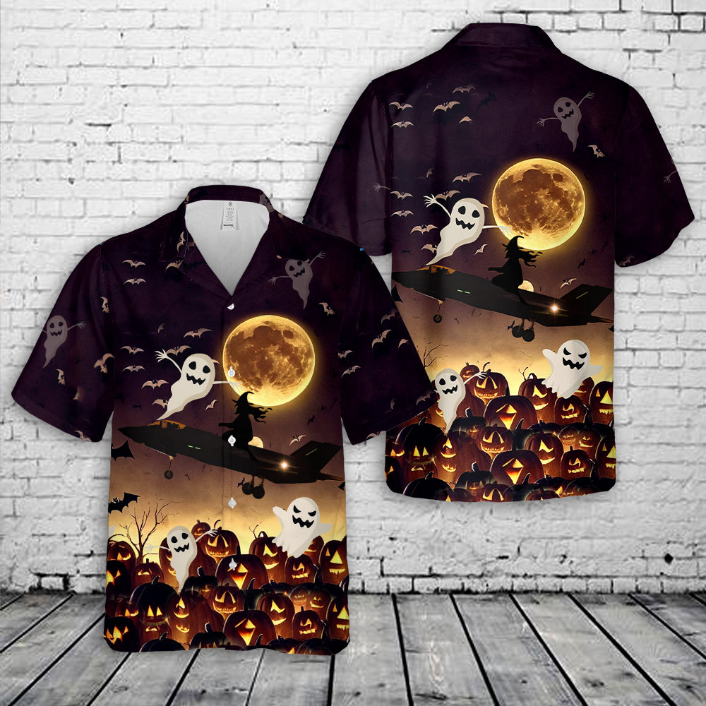 US Air Force F-35 Lightning II Halloween Hawaiian Shirt