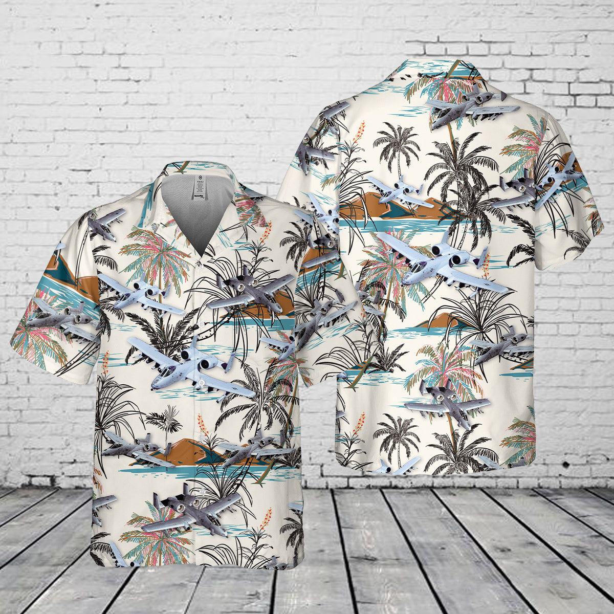 US Air Force Fairchild Republic A-10 Thunderbolt II Pocket Hawaiian Shirt