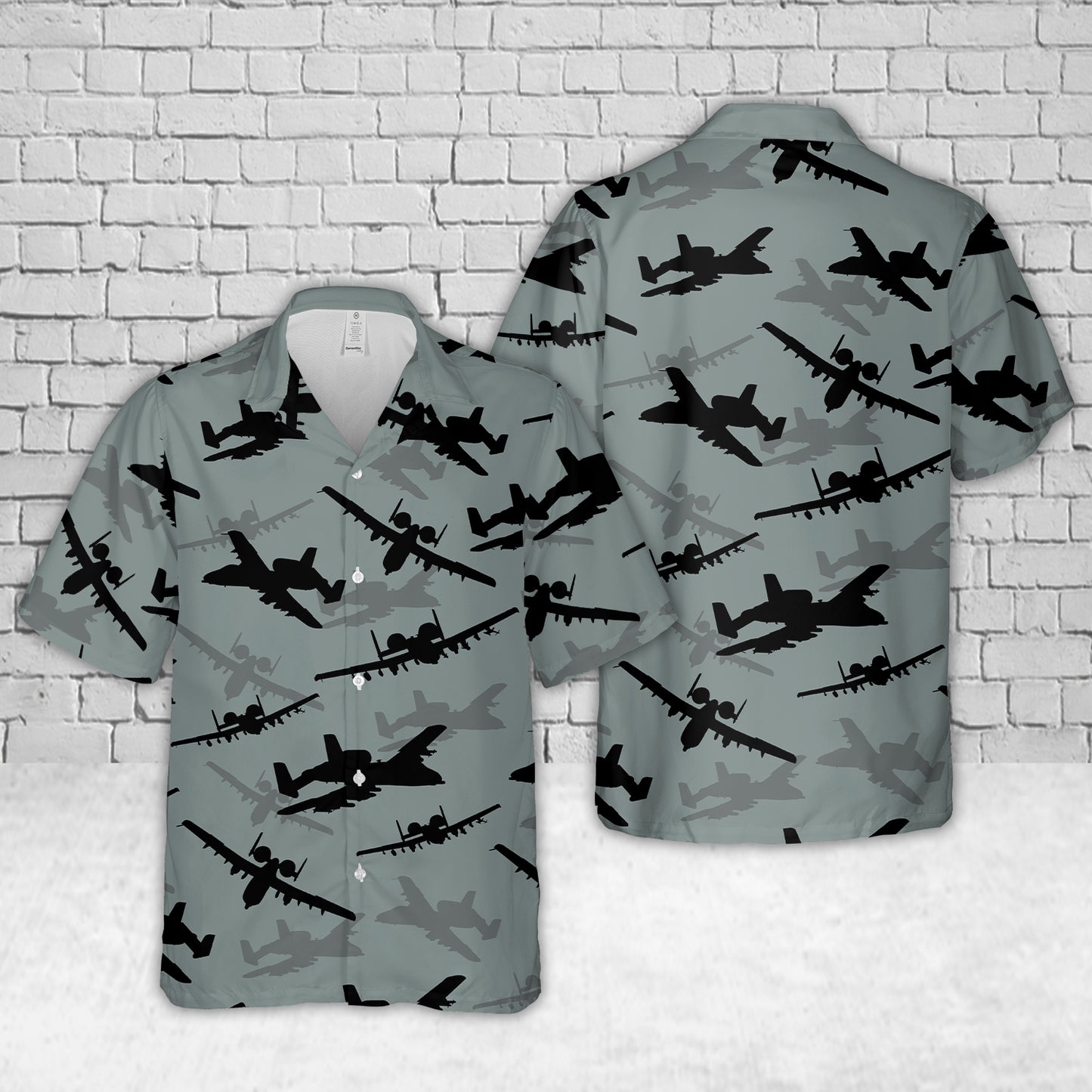 US Air Force Fairchild Republic A-10 Thunderbolt II Silhouettes Hawaiian Shirt