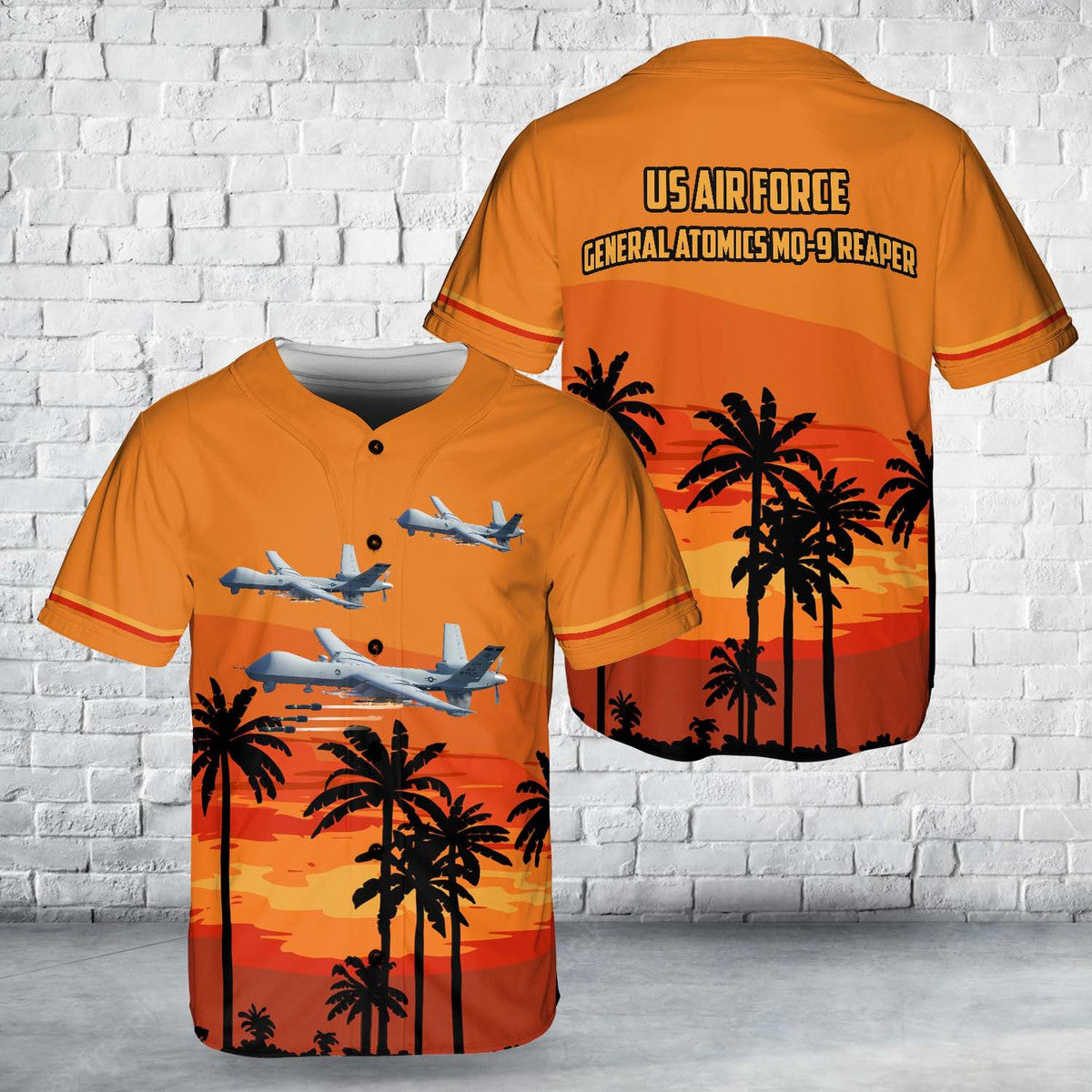 US Air Force General Atomics MQ-9 Reaper Baseball Jersey