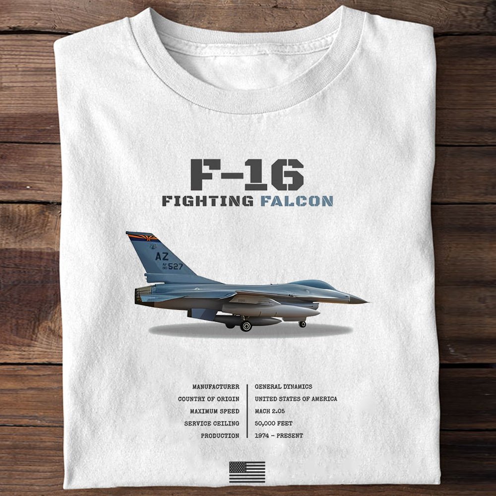 US Air Force General Dynamics F-16 Fighting Falcon Classic Unisex T-Shirt Gildan 5000 (Made In US)