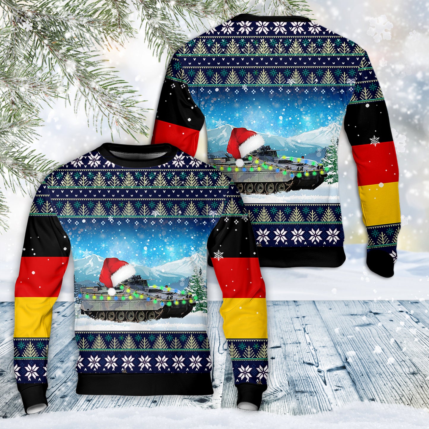 German Armed Forces IFV MARDER A5 Christmas AOP Sweater