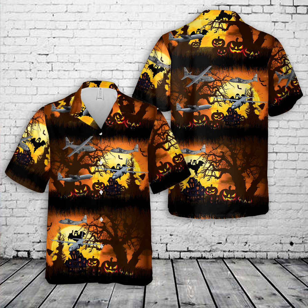 US Air Force Lockheed C-130 Hercules Halloween Hawaiian Shirt