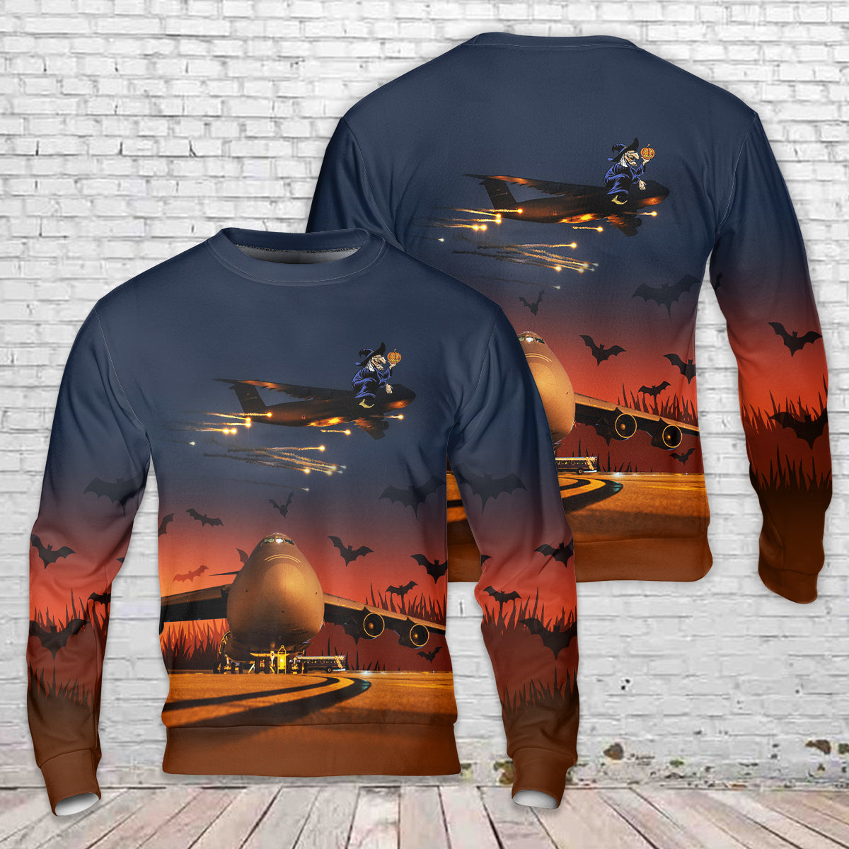 US Air Force Lockheed C-5M Super Galaxy Halloween AOP Sweater