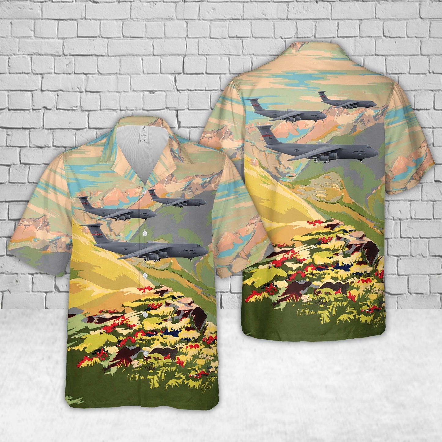 US Air Force Lockheed C-5M Super Galaxy Transport Aircraft "439th AW 337th AS Westover ARB" Hawaiian Shirt