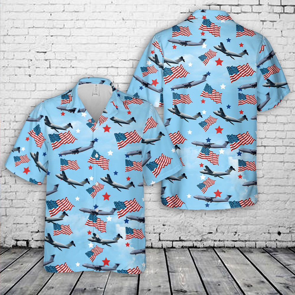 US Air Force Lockheed C-5 Galaxy, 4th Of July Hawaiian Shirt