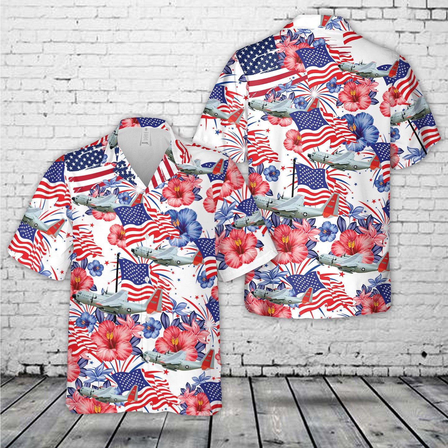 US Air Force Lockheed LC-130, 4th Of July Hawaiian Shirt