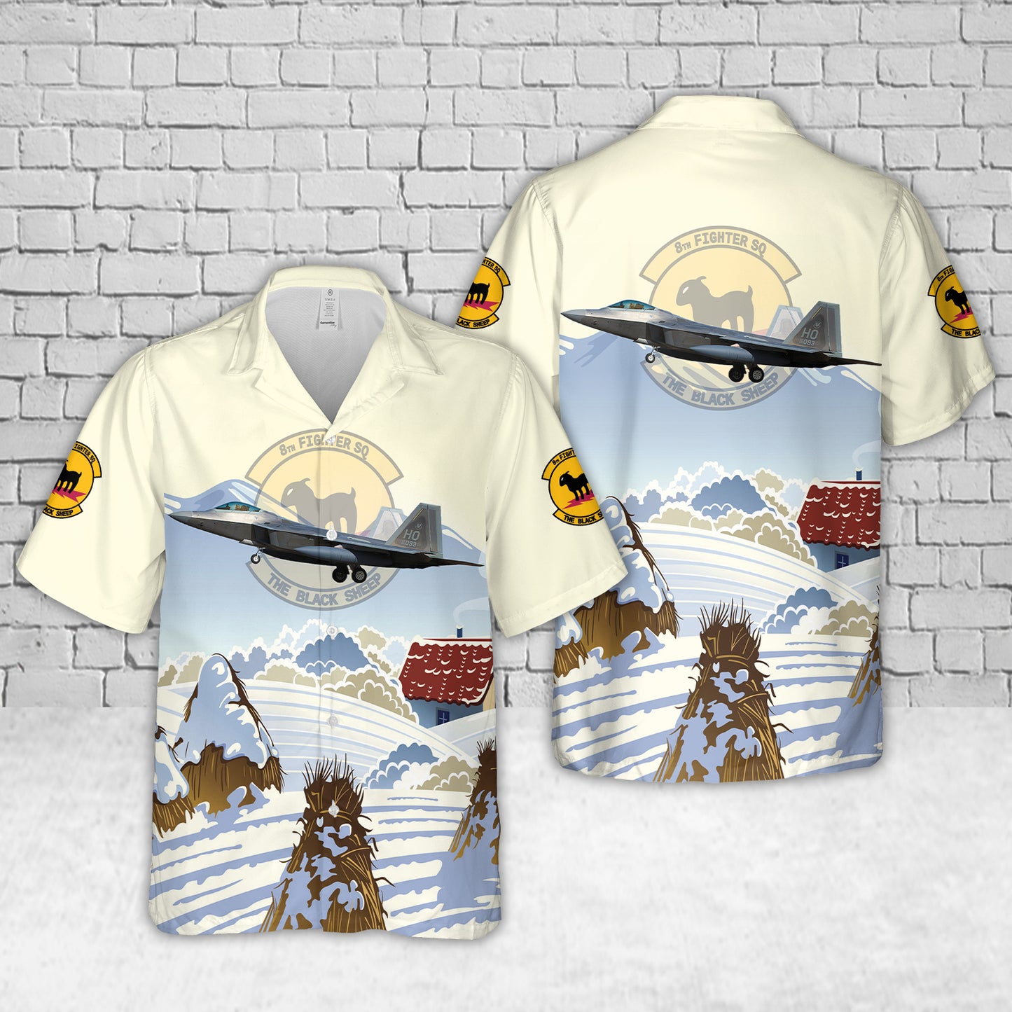 US Air Force Lockheed Martin F-22 Raptor 8th Fighter Squadron The Black Sheep Hawaiian Shirt