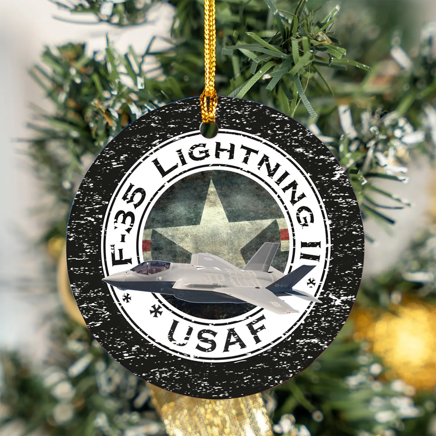 US Air Force Lockheed Martin F-35 Lightning II Ceramic Ornament