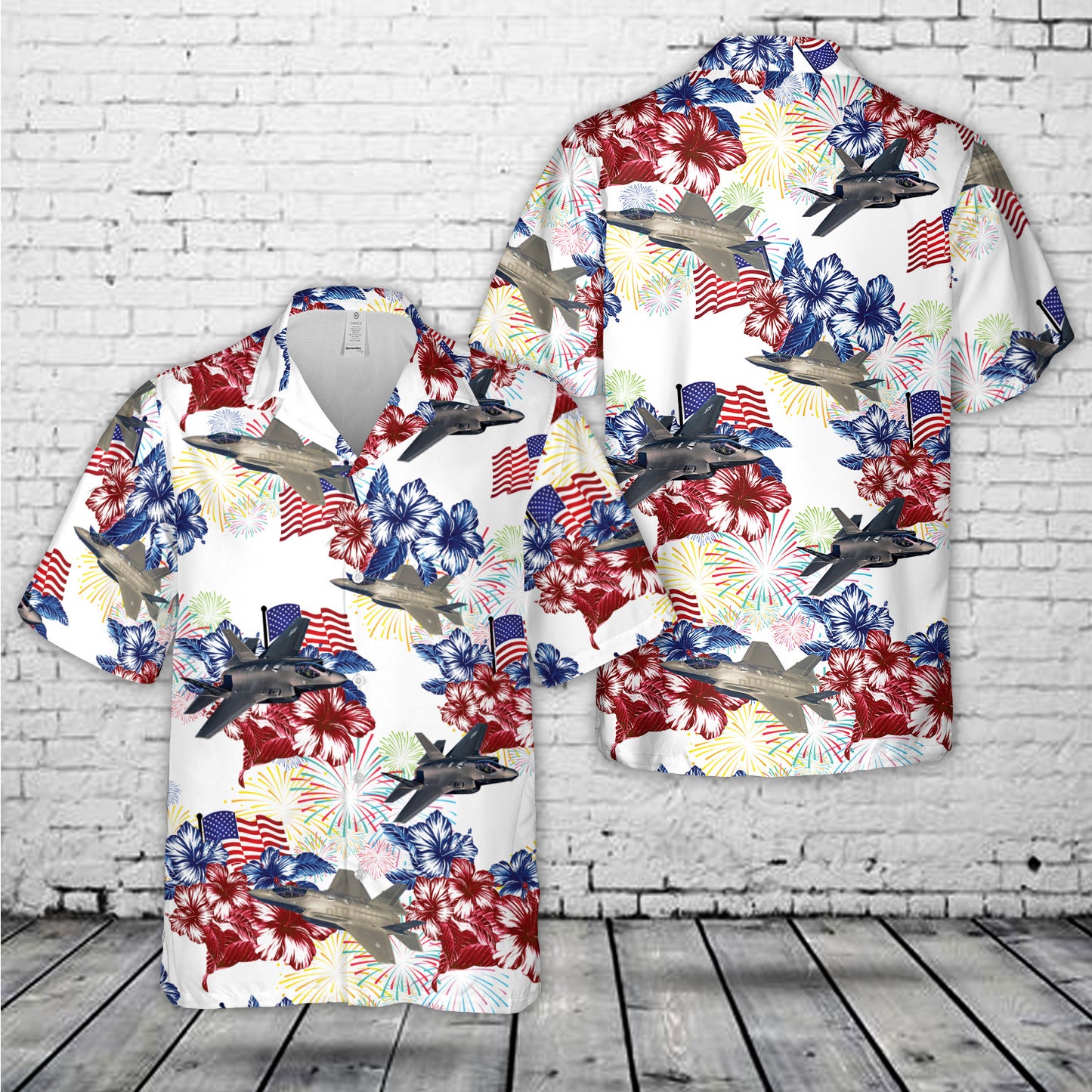 US Air Force Lockheed Martin F-35 Lightning II, 4th Of July Hawaiian Shirt