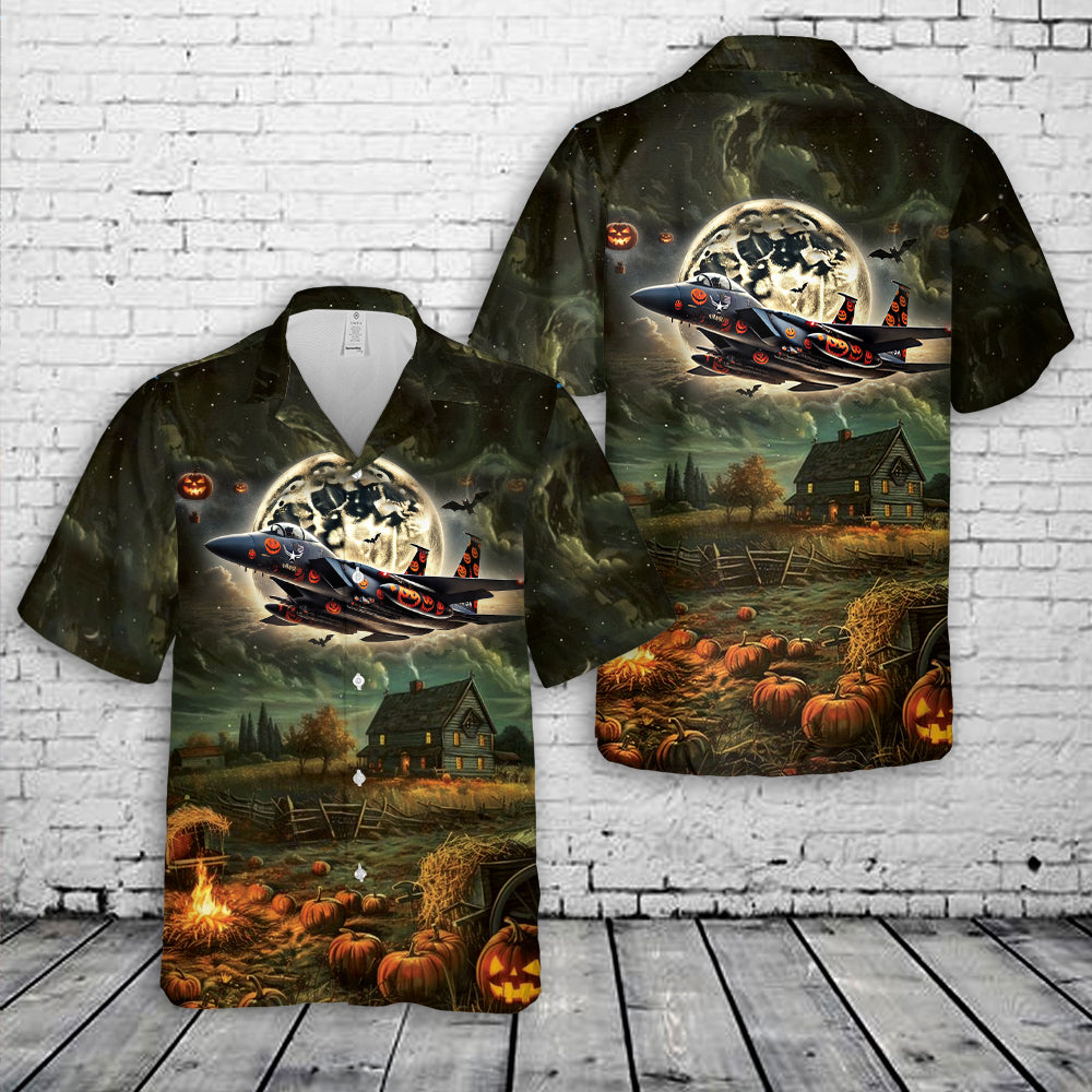 US Air Force McDonnell Douglas F-15 Eagle Halloween Hawaiian Shirt