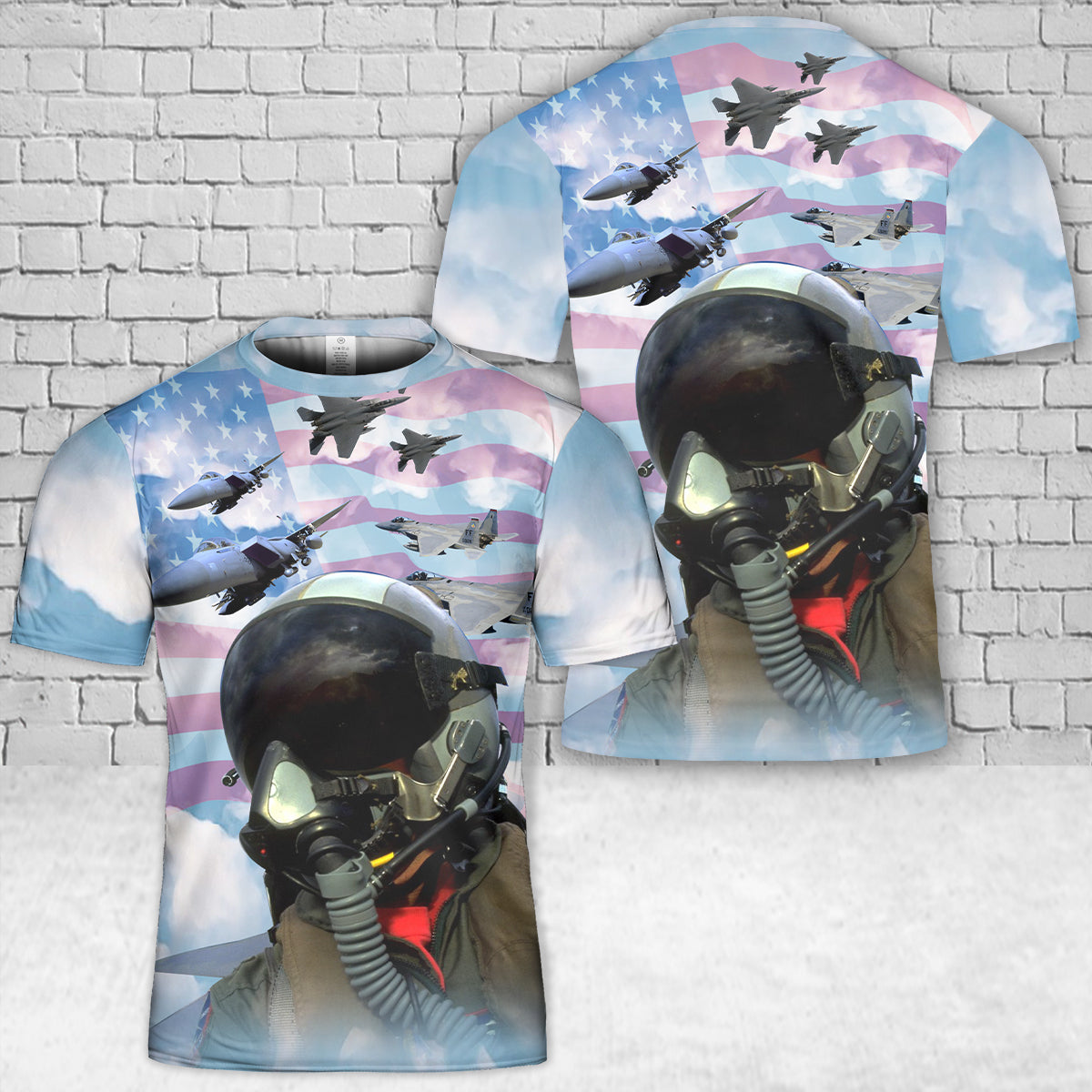 US Air Force McDonnell Douglas F-15 Eagle Pilot Flying T-Shirt 3D