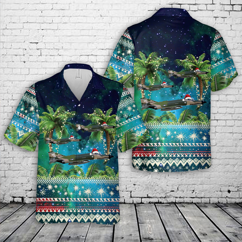 US Air Force McDonnell Douglas F-4 Phantom II Christmas Hawaiian Shirt