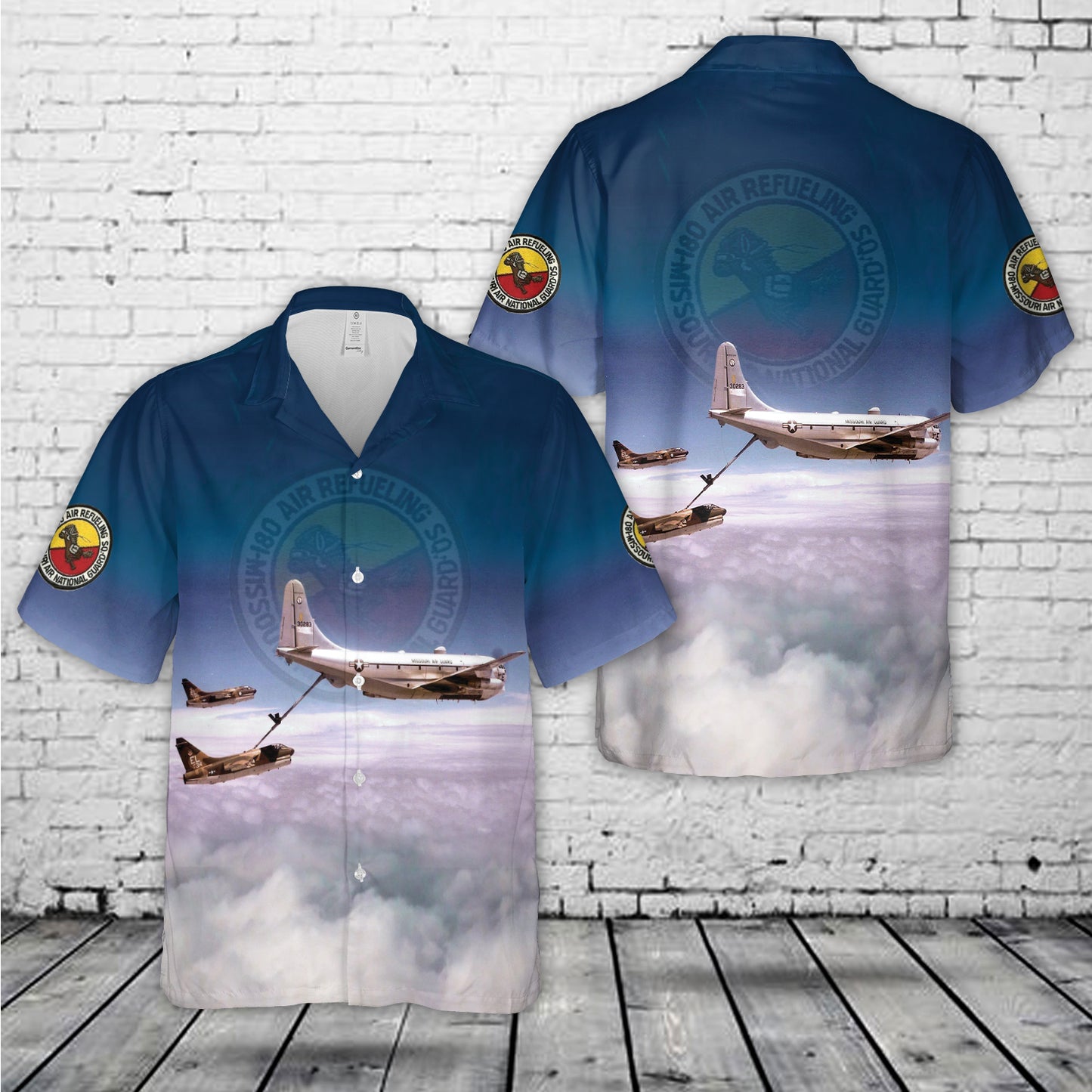 US Air Force Missouri Air National Guard Boeing KC-97G Stratofreighter Hawaiian Shirt