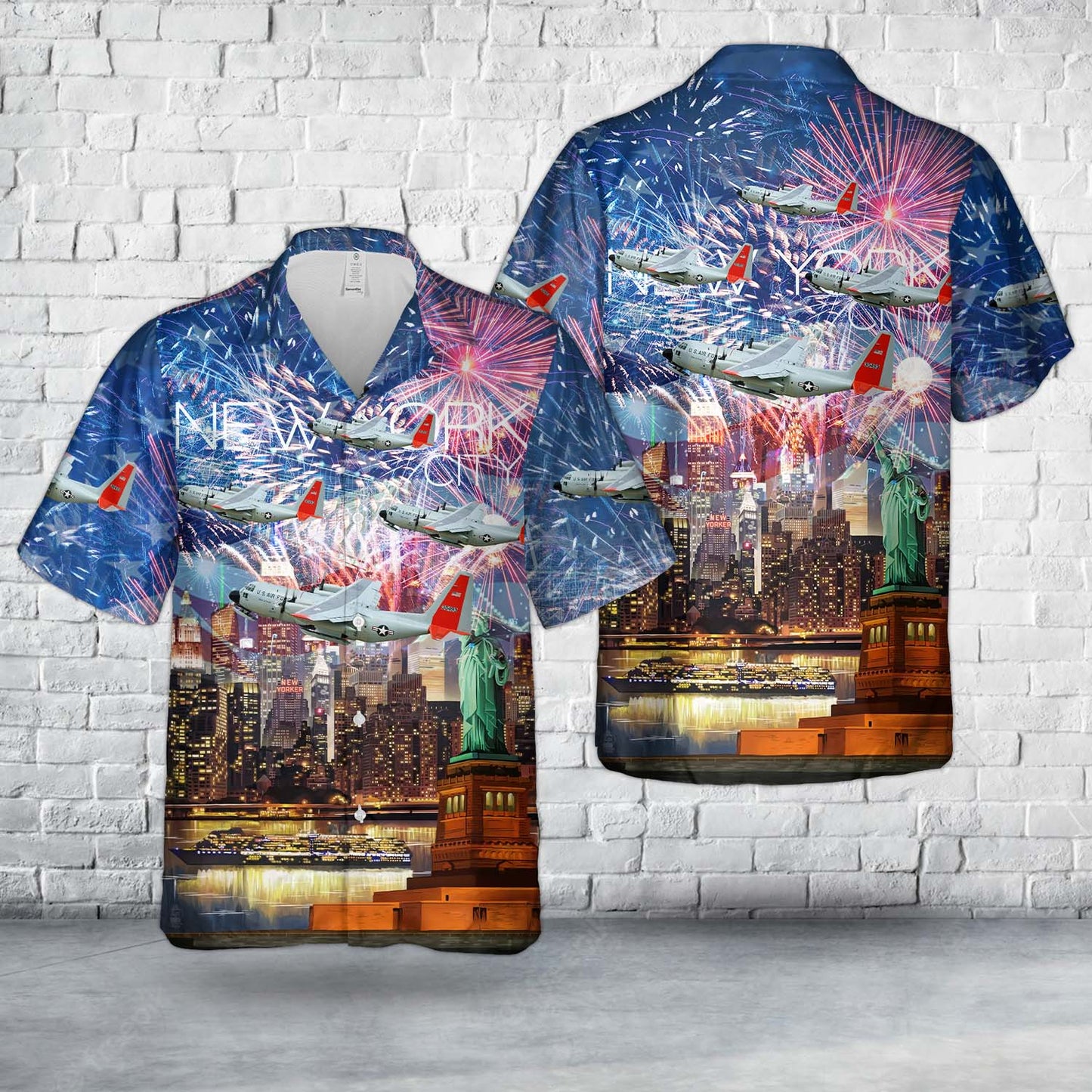 US Air Force New York Air National Guard 139th Airlift Squadron LC-130 "Skibird", 4th Of July Hawaiian Shirt