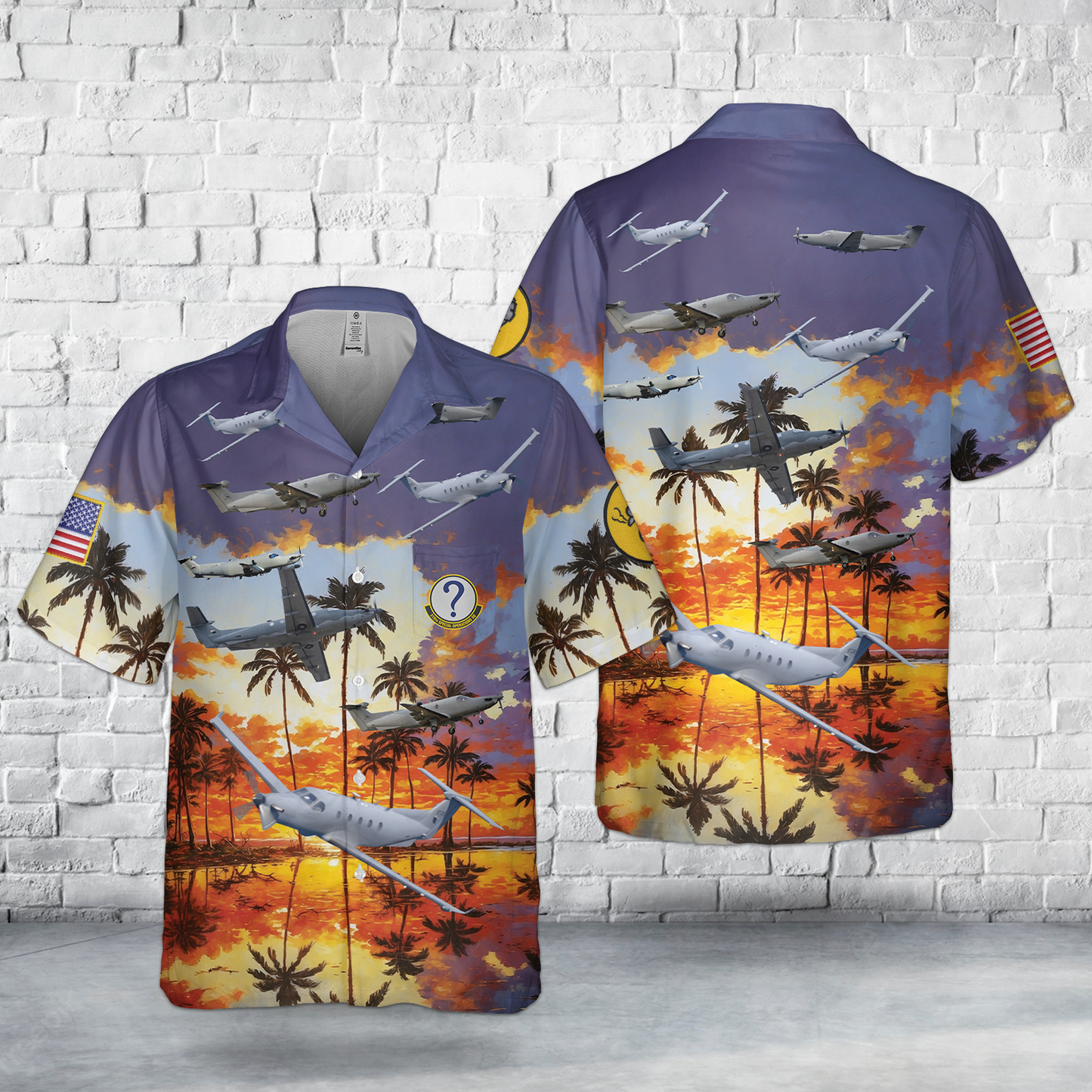 US Air Force Pilatus U-28A Draco, 319th Special Operations Sqns Pocket Hawaiian Shirt V4