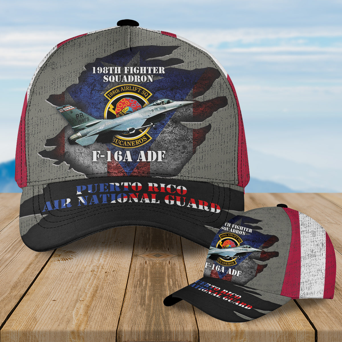 US Air Force Puerto Rico Air National Guard 198th Fighter Squadron F-16 Baseball Cap