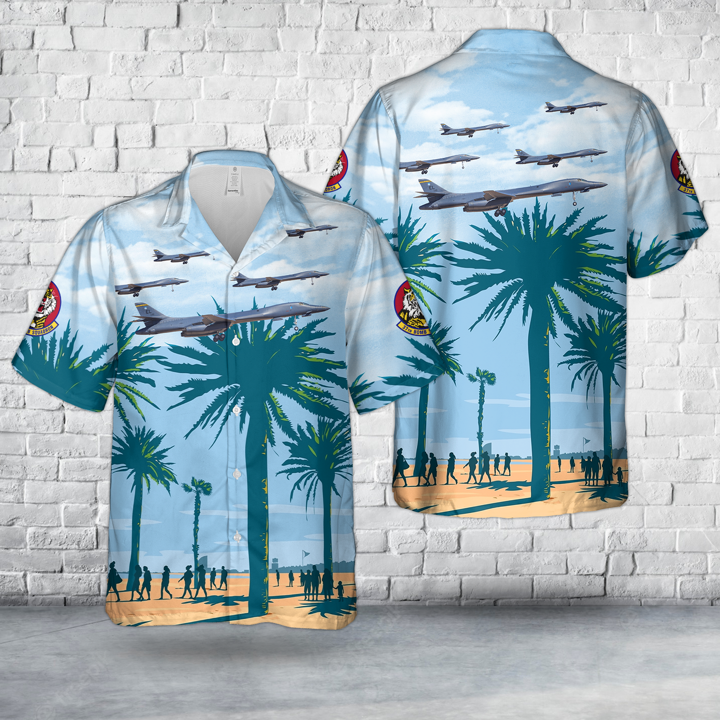 US Air Force Rockwell B-1B Lancer of the 37th Bomb Squadron "Tigers" Hawaiian Shirt