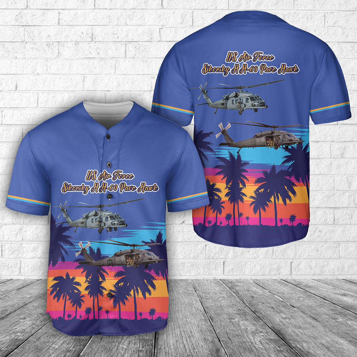 US Air Force Sikorsky HH-60 Pave Hawk Baseball Jersey