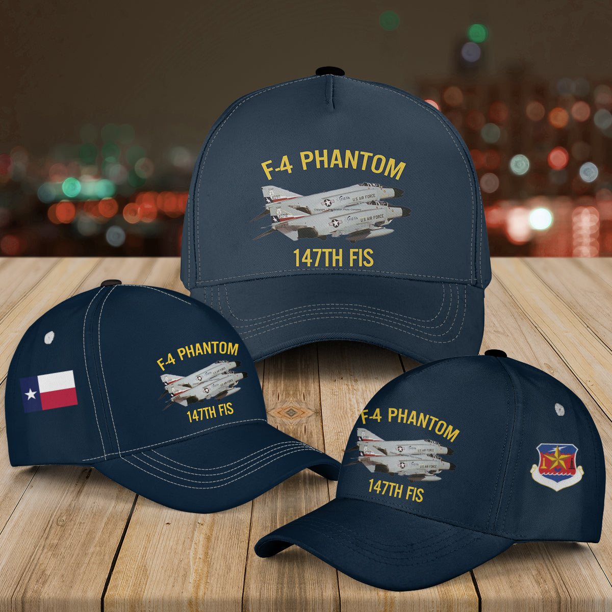 US Air Force Texas Air National Guard 147th Fighter Interceptor Squadron F-4 Phantom Baseball Cap
