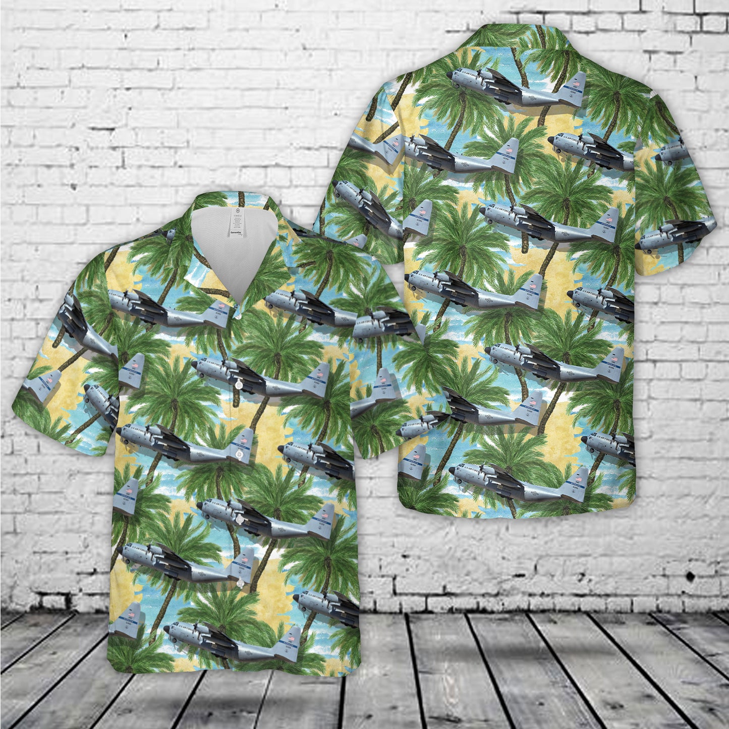 US Air Force Texas Air National Guard 181st Airlift Squadron Lockheed C-130H-LM Hercules 85-1365 Hawaiian Shirt