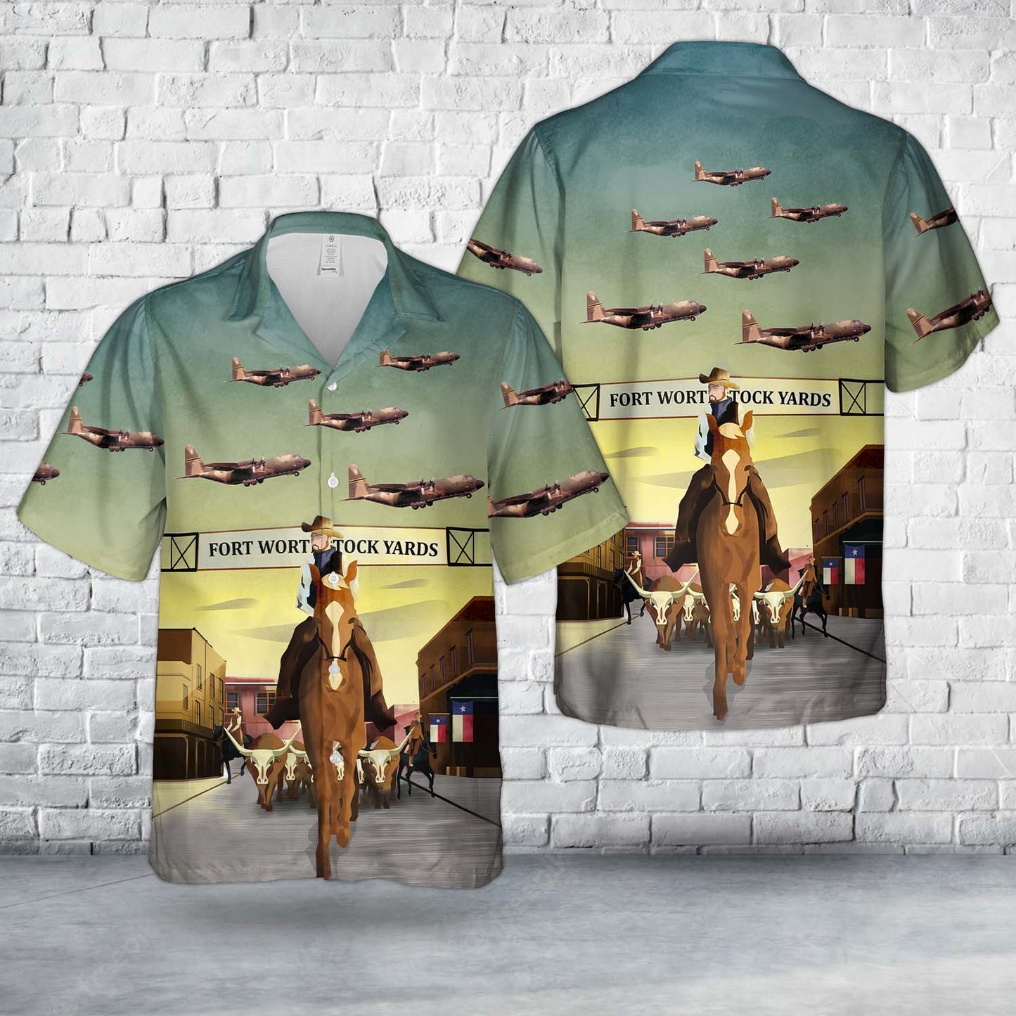 US Air Force Texas Air National Guard 181st Tactical Airlift Squadron Lockheed C-130B-LM Hercules 58-0734 Hawaiian Shirt