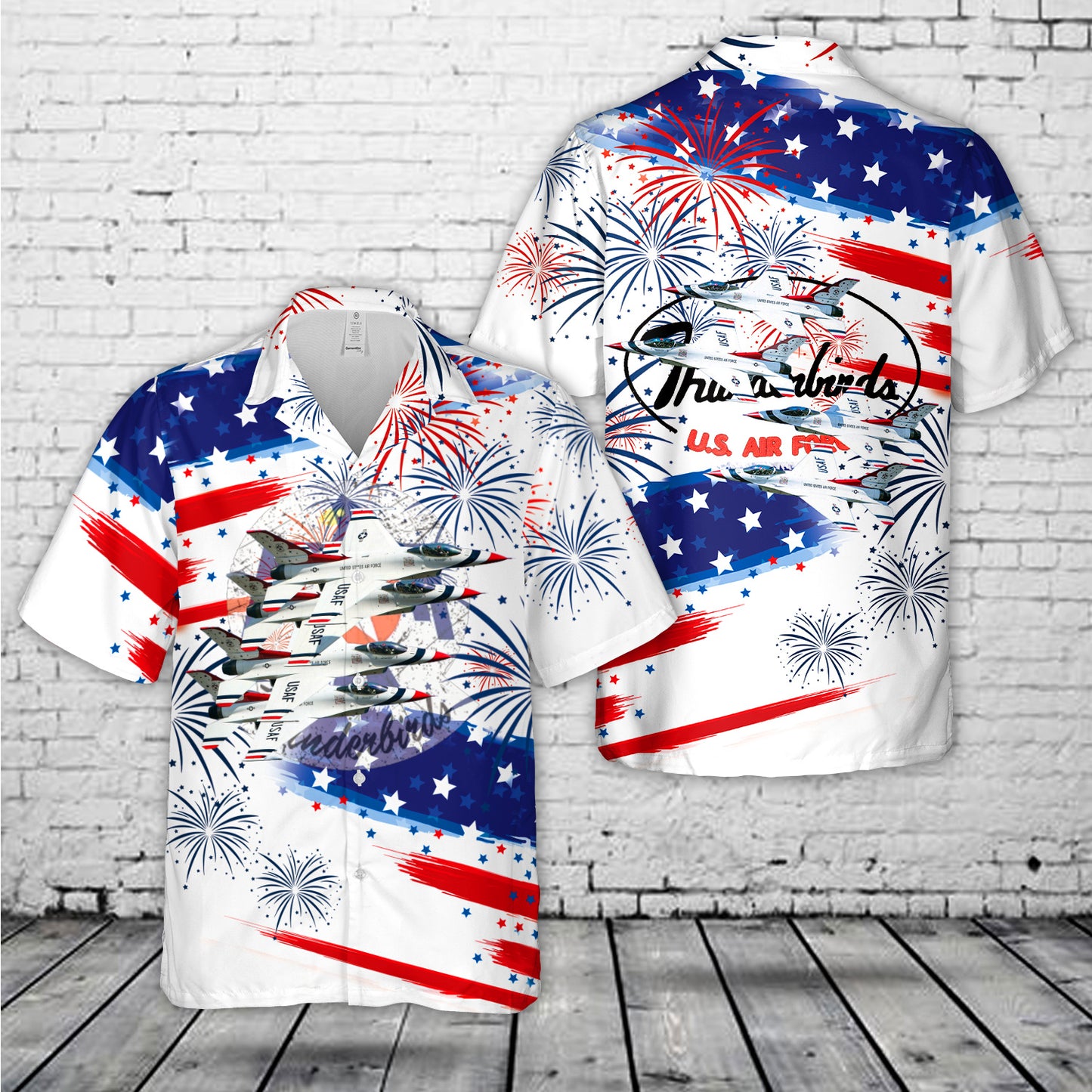 US Air Force Thunderbirds, Red White And Blue Hawaiian Shirt