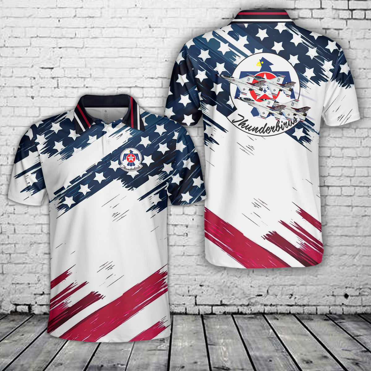 US Air Force Thunderbirds, Red White And Blue Polo Shirt