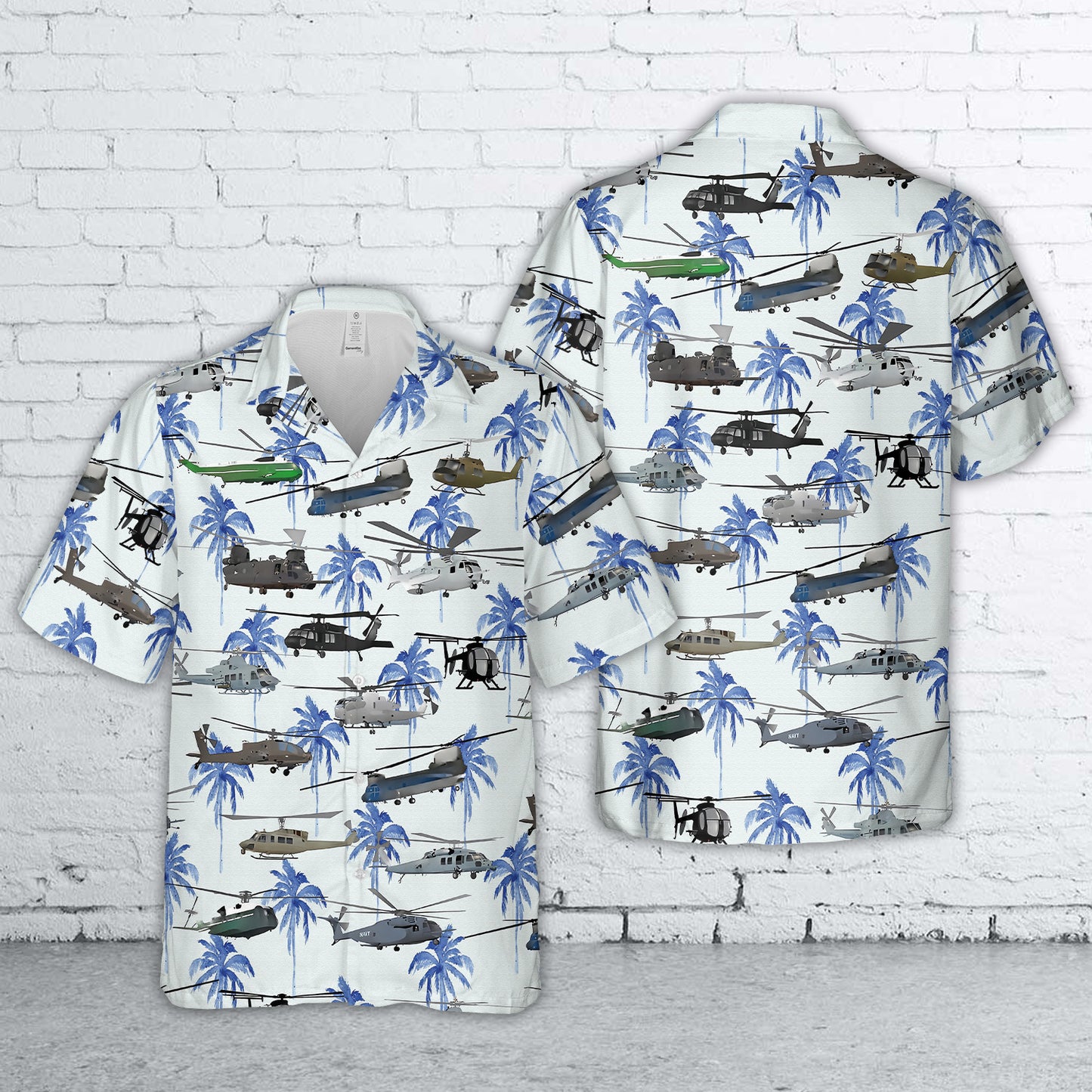 US American Military Helicopters Hawaiian Shirt