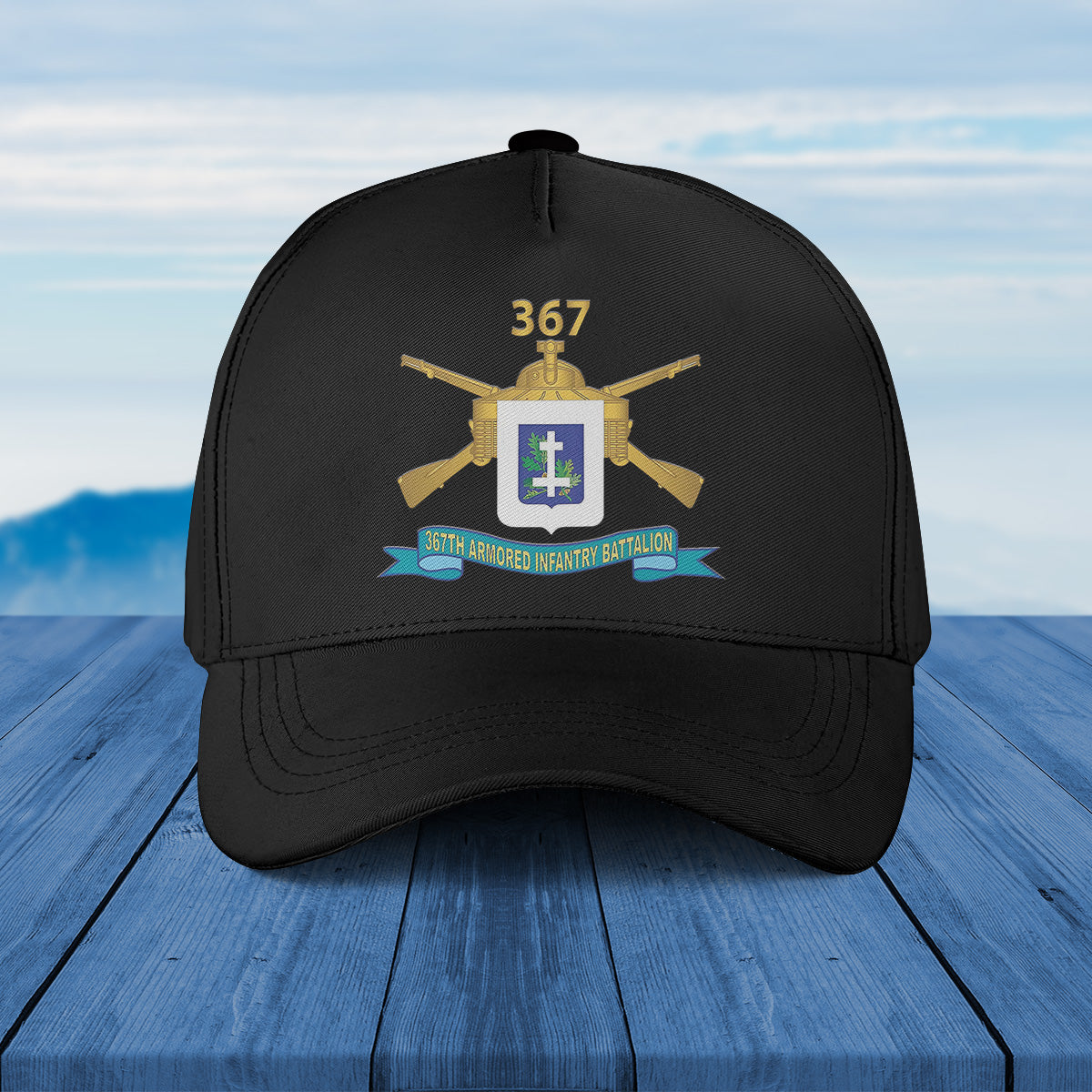 US Army - 367th Armored Infantry Battalion w Br - DUI - Ribbon Baseball Cap